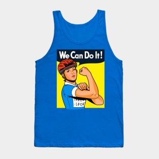 Bicycle Women Cyclist We Can Do It Retro Vintage Feminist Meme Tank Top